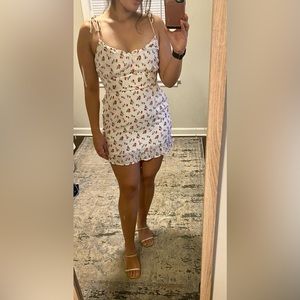 Abercrombie and Finch mini cherry dress with pockets and adjustable straps